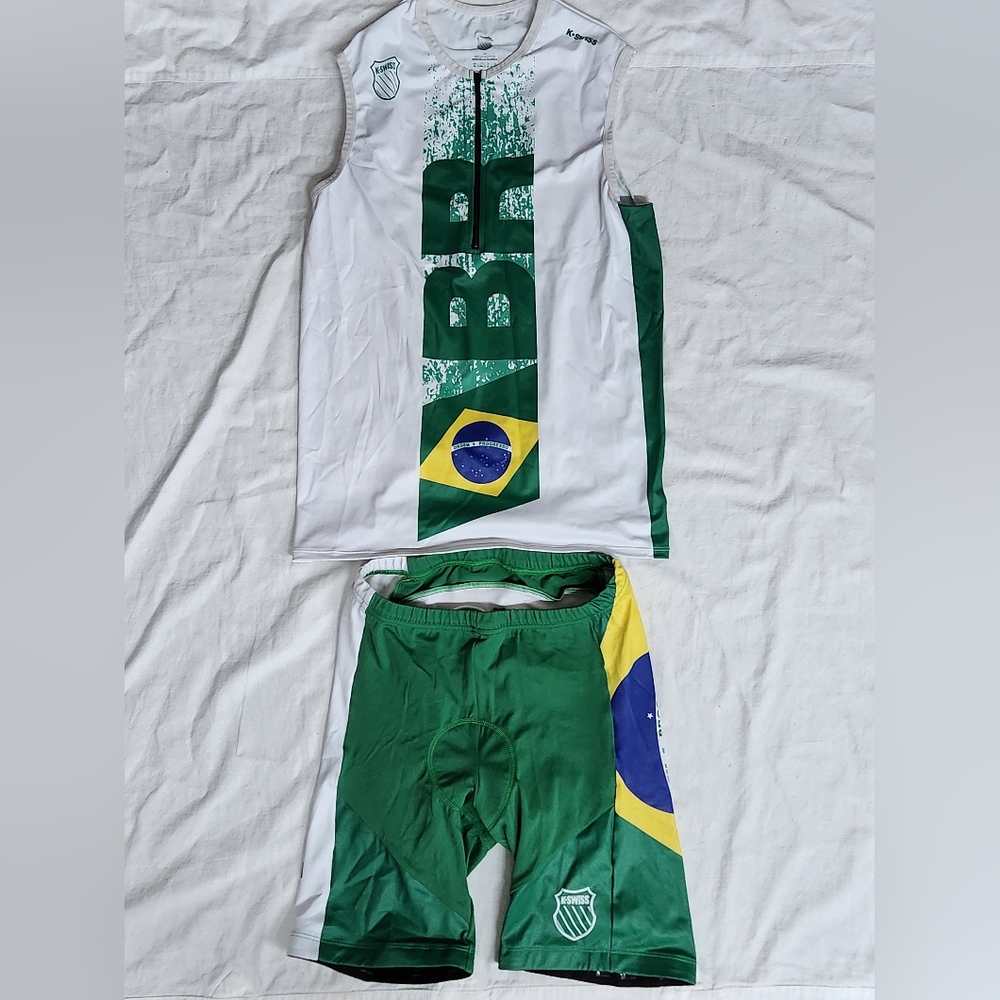 K-Swiss Bicycling Tri-Top/Short Set Brazil Size Women's X-Large